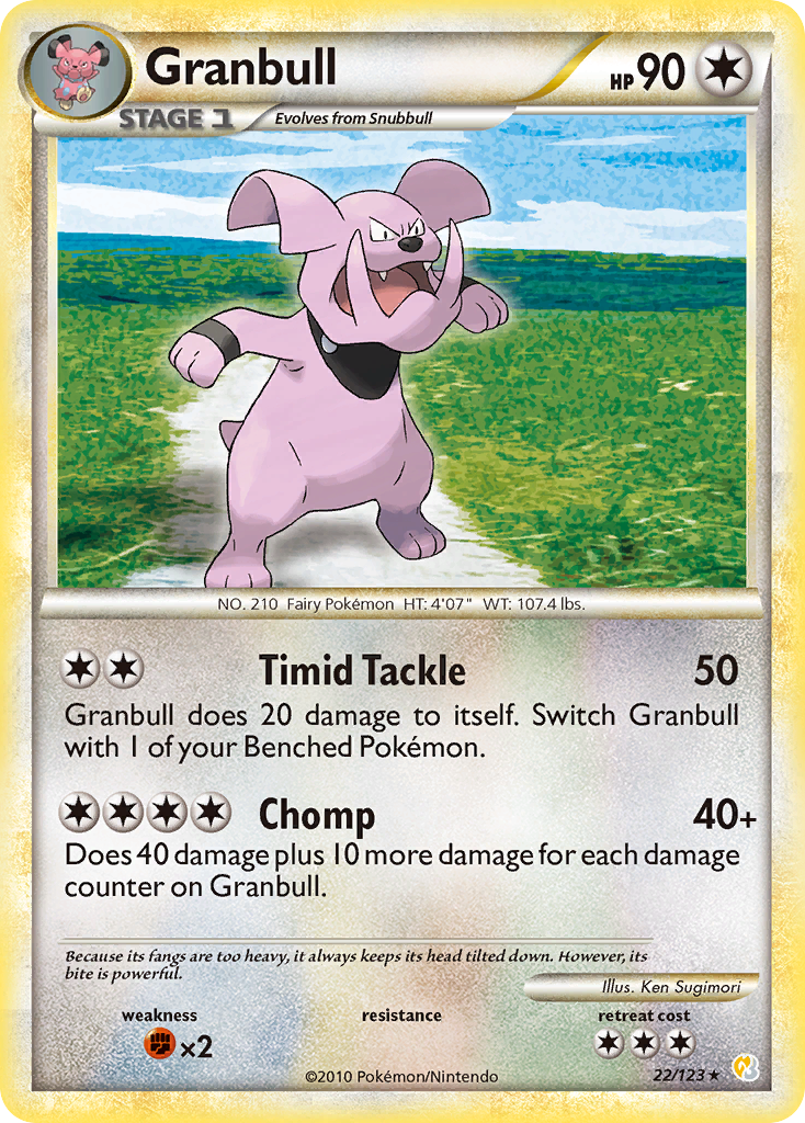 Granbull (22/123) [HeartGold & SoulSilver: Base Set] | Dragon's Lair Comics and Fantasy Houston TX