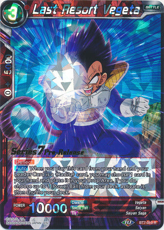 Last Resort Vegeta (BT7-010_PR) [Assault of the Saiyans Prerelease Promos] | Dragon's Lair Comics and Fantasy Houston TX