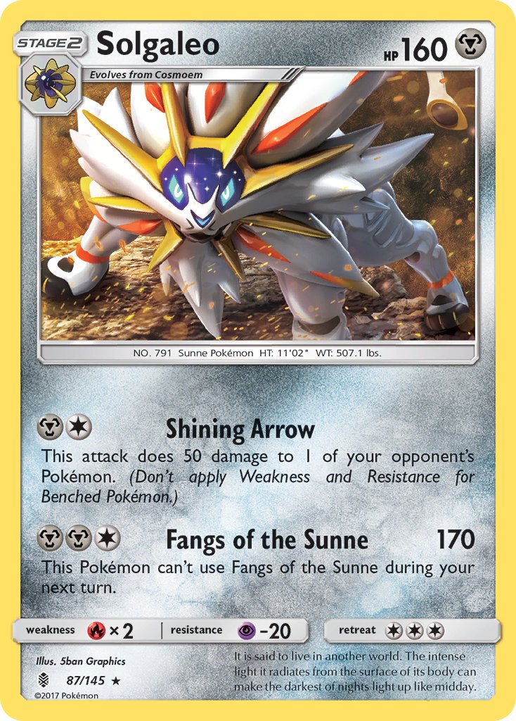 Solgaleo (87/145) (Theme Deck Exclusive) [Sun & Moon: Guardians Rising] | Dragon's Lair Comics and Fantasy Houston TX