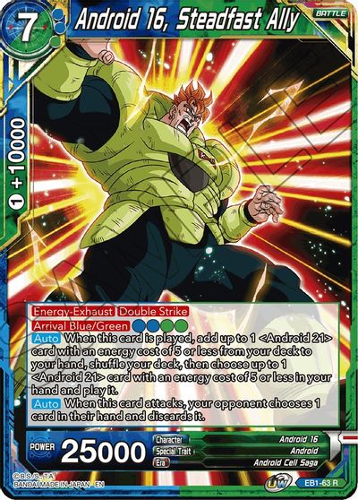 Android 16, Steadfast Ally (EB1-63) [Battle Evolution Booster] | Dragon's Lair Comics and Fantasy Houston TX