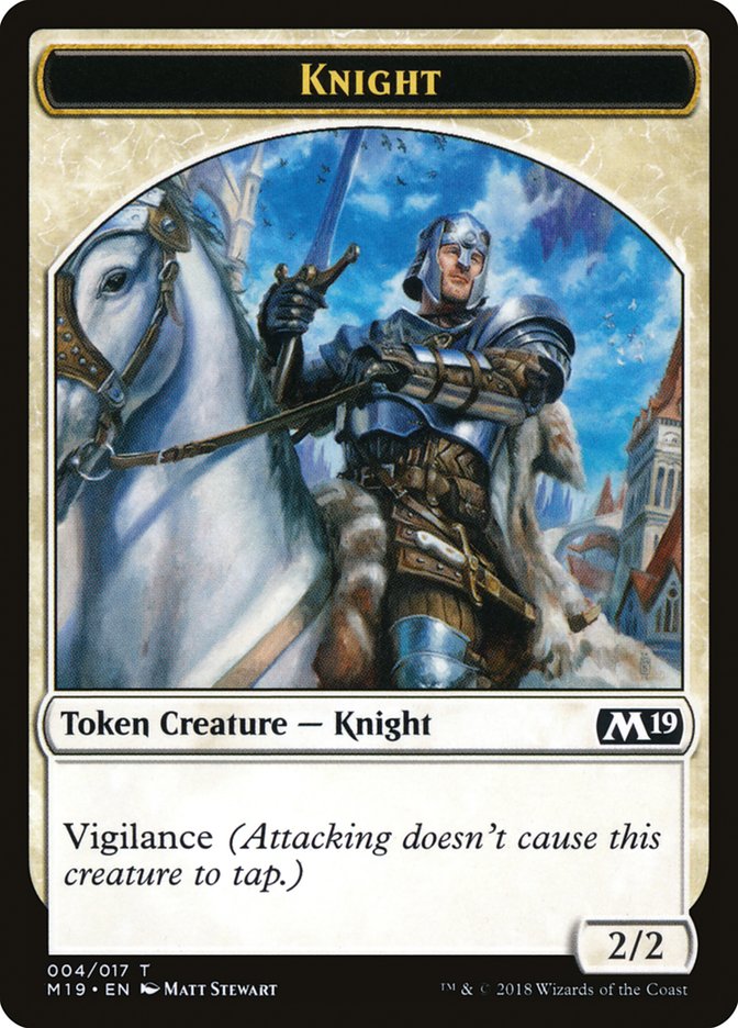 Knight Token [Core Set 2019 Tokens] | Dragon's Lair Comics and Fantasy Houston TX