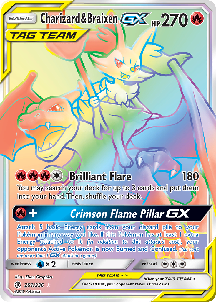 Charizard & Braixen GX (251/236) [Sun & Moon: Cosmic Eclipse] | Dragon's Lair Comics and Fantasy Houston TX