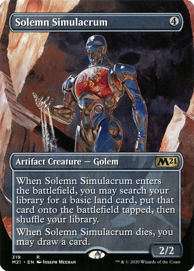 Solemn Simulacrum (Borderless Alternate Art) [Core Set 2021] | Dragon's Lair Comics and Fantasy Houston TX