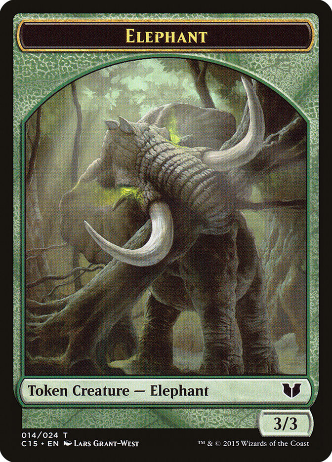 Zombie // Elephant Double-Sided Token [Commander 2015 Tokens] | Dragon's Lair Comics and Fantasy Houston TX