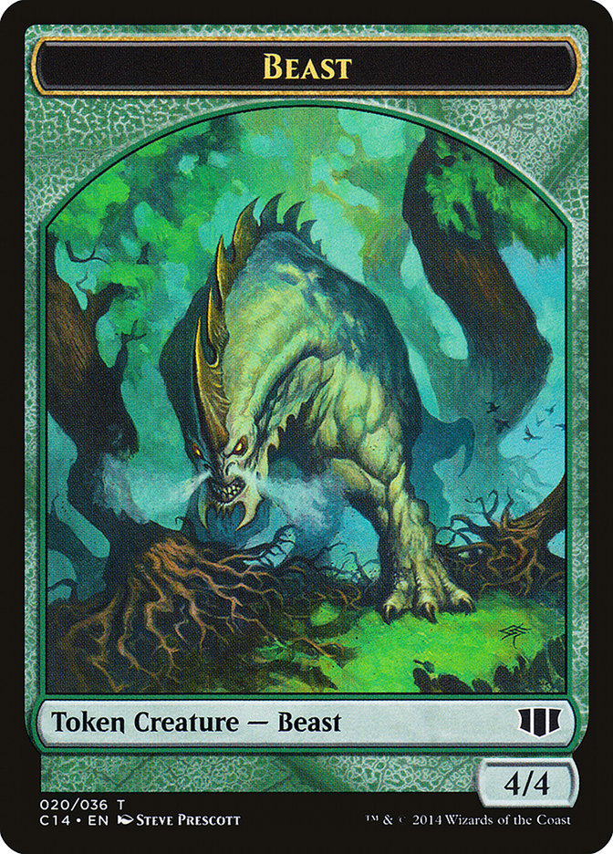 Elf Druid // Beast (020/036) Double-Sided Token [Commander 2014 Tokens] | Dragon's Lair Comics and Fantasy Houston TX