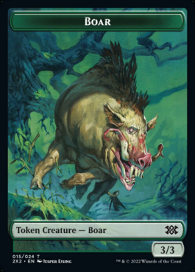 Boar // Vampire Double-Sided Token [Double Masters 2022 Tokens] | Dragon's Lair Comics and Fantasy Houston TX