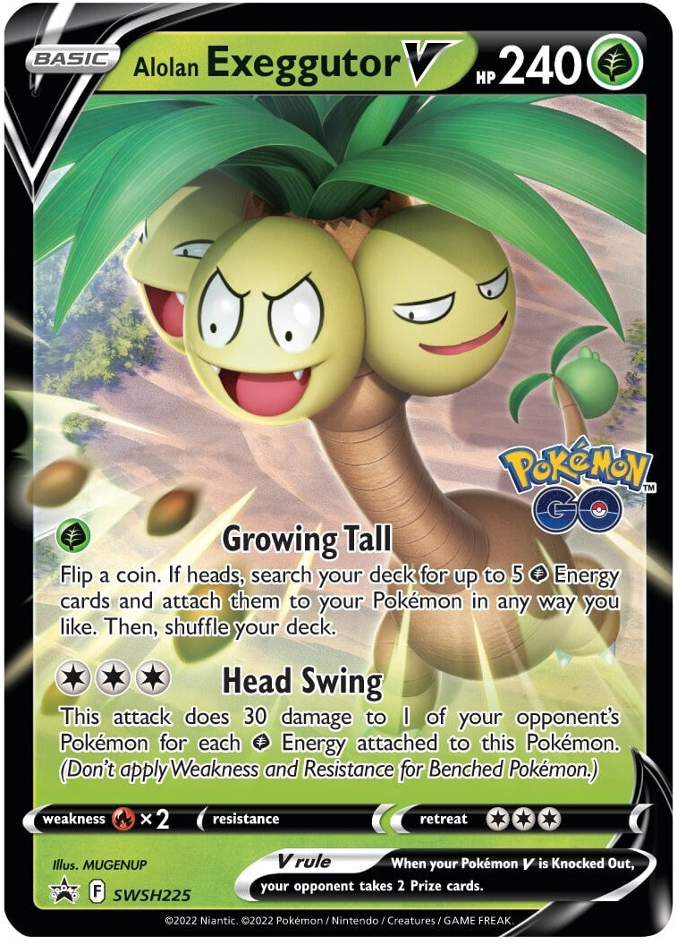 Alolan Exeggutor V (SWSH225) (Jumbo Card) [Sword & Shield: Black Star Promos] | Dragon's Lair Comics and Fantasy Houston TX