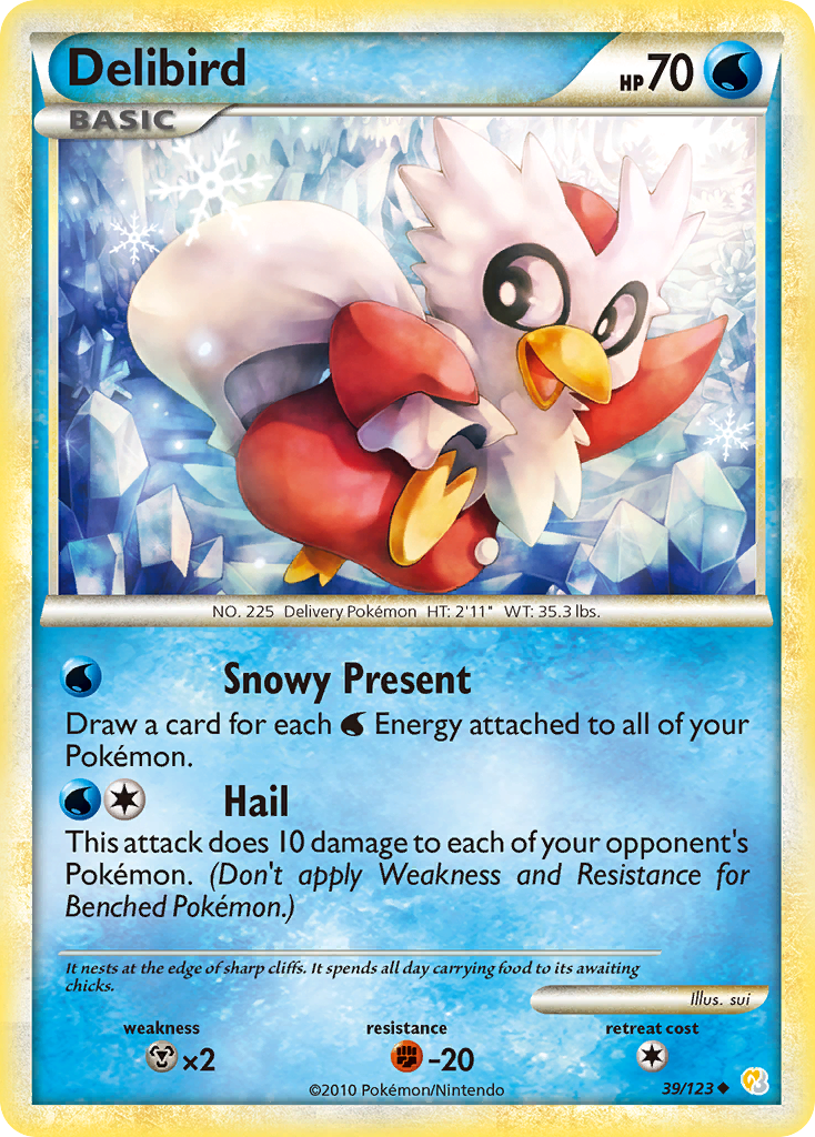 Delibird (39/123) [HeartGold & SoulSilver: Base Set] | Dragon's Lair Comics and Fantasy Houston TX