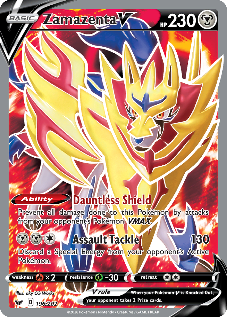 Zamazenta V (196/202) [Sword & Shield: Base Set] | Dragon's Lair Comics and Fantasy Houston TX