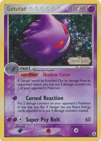 Gengar (5/92) (Stamped) [EX: Legend Maker] | Dragon's Lair Comics and Fantasy Houston TX