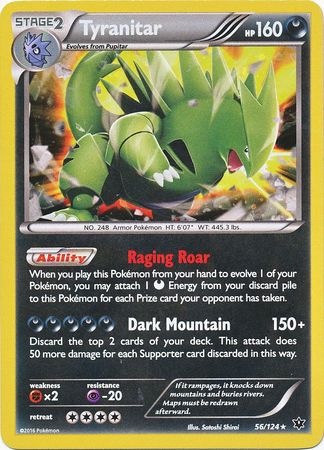 Tyranitar (56/124) (Cosmos Holo) [XY: Fates Collide] | Dragon's Lair Comics and Fantasy Houston TX