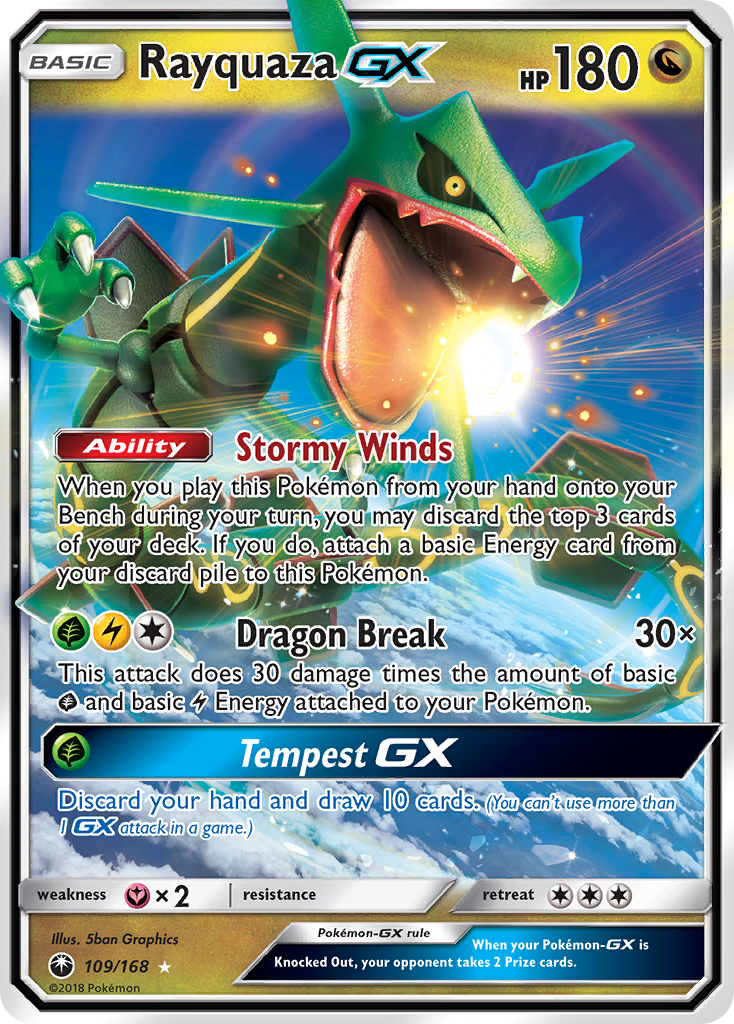 Rayquaza GX (109/168) [Sun & Moon: Celestial Storm] | Dragon's Lair Comics and Fantasy Houston TX