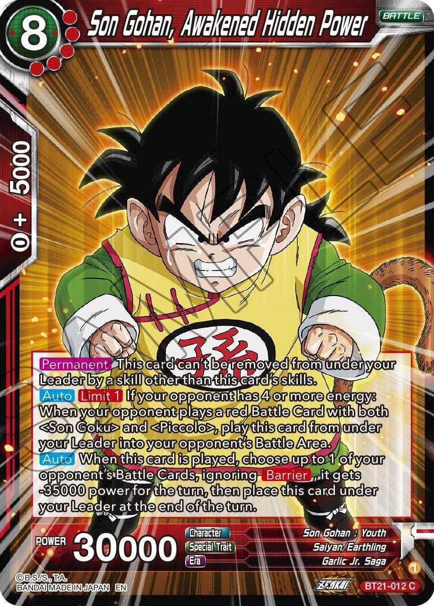 Son Gohan, Awakened Hidden Power (BT21-012) [Wild Resurgence] | Dragon's Lair Comics and Fantasy Houston TX