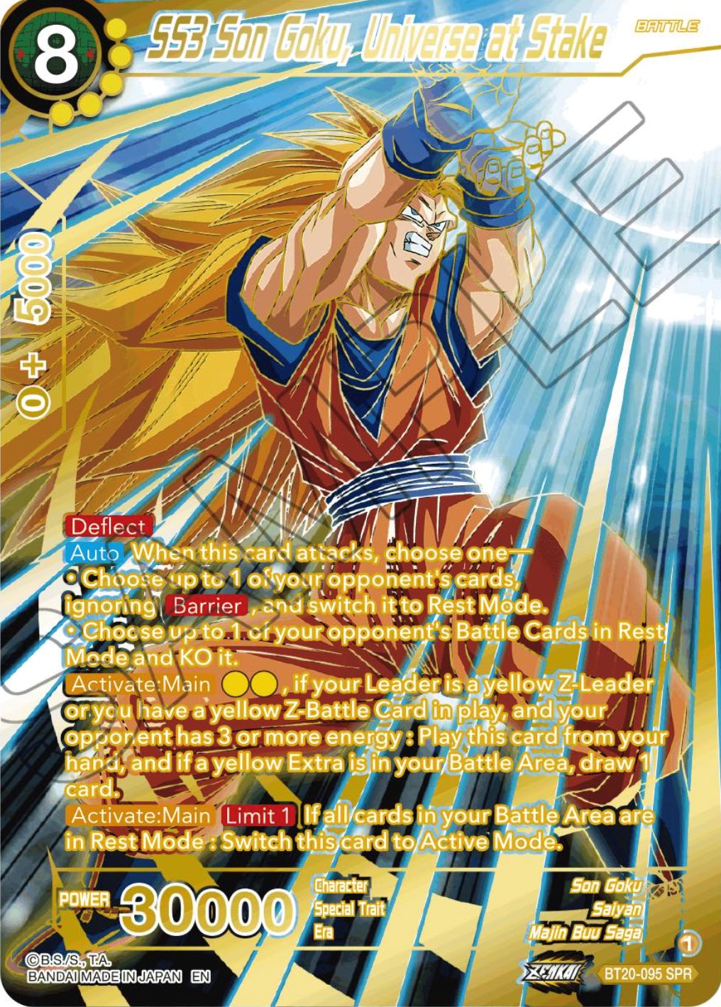 SS3 Son Goku, Universe at Stake (SPR) (BT20-095) [Power Absorbed] | Dragon's Lair Comics and Fantasy Houston TX