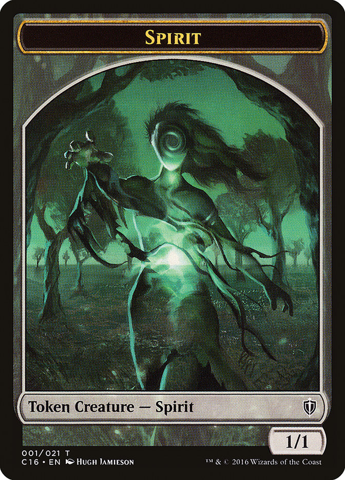 Spirit Token (001/021) [Commander 2016 Tokens] | Dragon's Lair Comics and Fantasy Houston TX