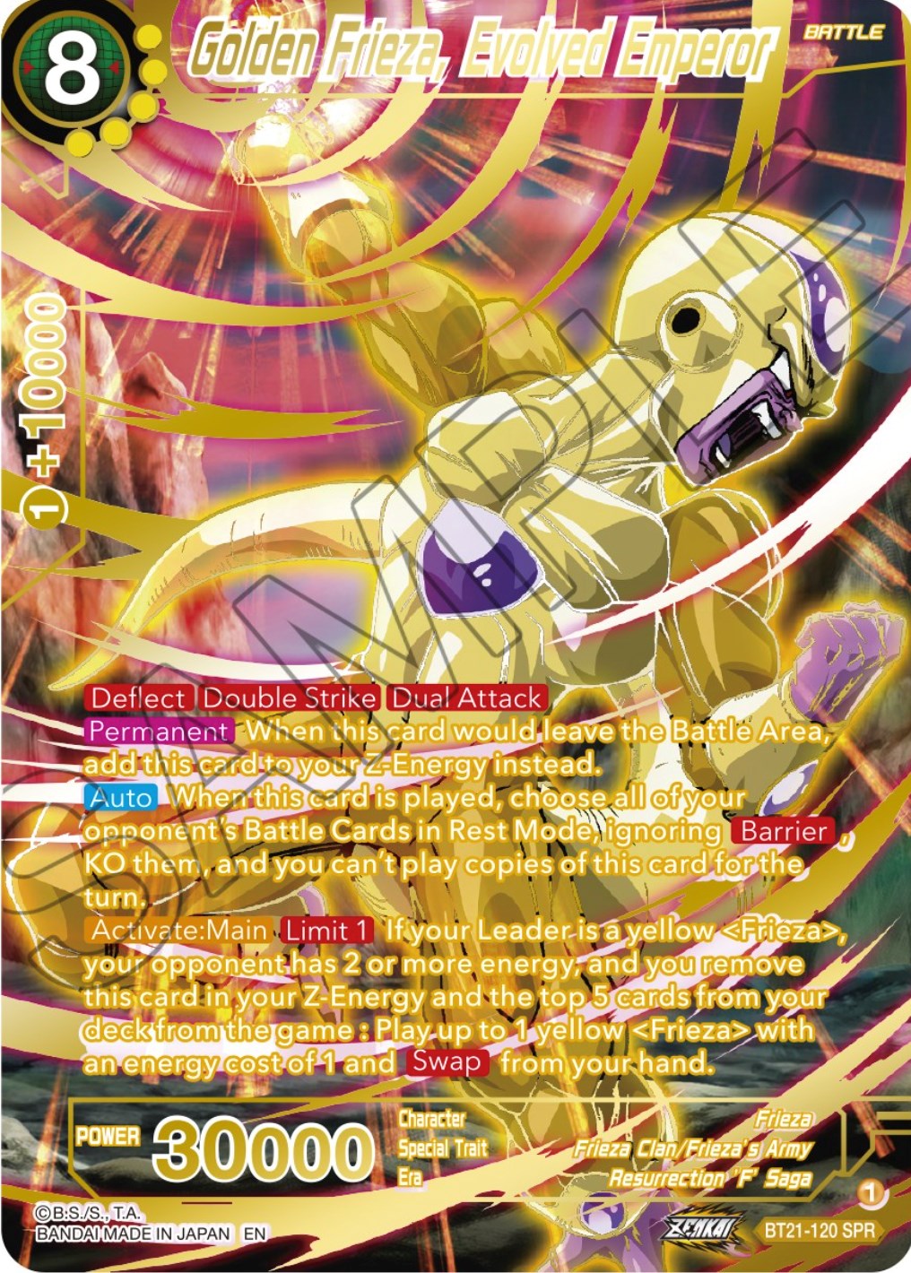 Golden Frieza, Evolved Emperor (SPR) (BT21-120) [Wild Resurgence] | Dragon's Lair Comics and Fantasy Houston TX