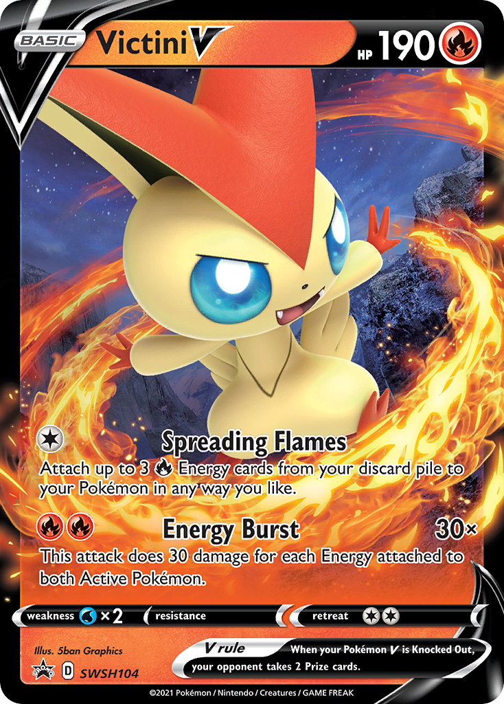 Victini V (SWSH104) [Sword & Shield: Black Star Promos] | Dragon's Lair Comics and Fantasy Houston TX