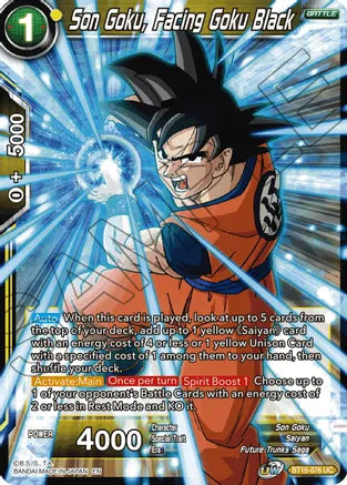 Son Goku, Facing Goku Black (BT16-076) [Realm of the Gods] | Dragon's Lair Comics and Fantasy Houston TX