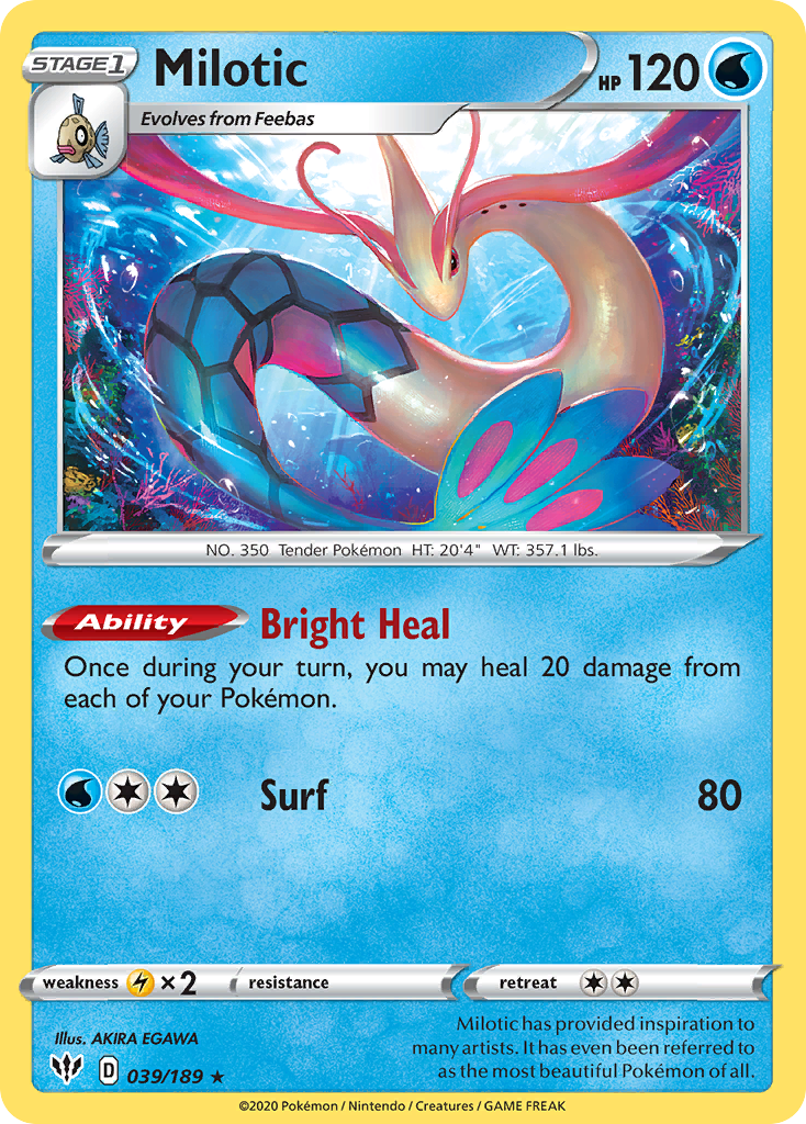 Milotic (039/189) [Sword & Shield: Darkness Ablaze] | Dragon's Lair Comics and Fantasy Houston TX