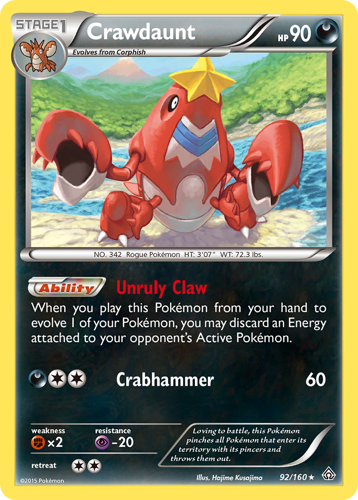 Crawdaunt (92/160) [XY: Primal Clash] | Dragon's Lair Comics and Fantasy Houston TX