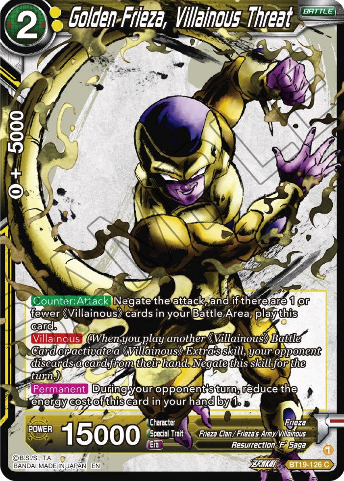 Golden Frieza, Villainous Threat (BT19-126) [Fighter's Ambition] | Dragon's Lair Comics and Fantasy Houston TX