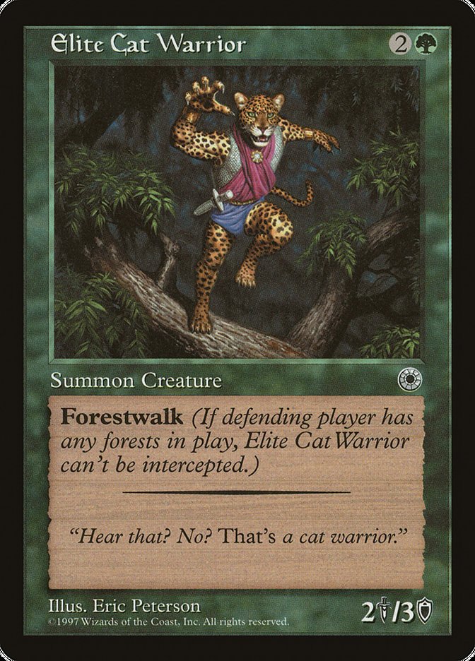 Elite Cat Warrior (With Flavor Text) [Portal] | Dragon's Lair Comics and Fantasy Houston TX