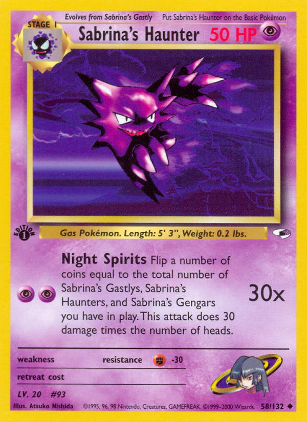 Sabrina's Haunter (58/132) [Gym Heroes 1st Edition] | Dragon's Lair Comics and Fantasy Houston TX