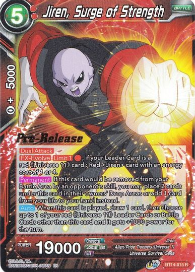 Jiren, Surge of Strength (BT14-015) [Cross Spirits Prerelease Promos] | Dragon's Lair Comics and Fantasy Houston TX