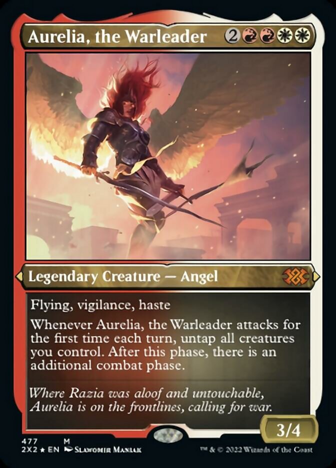 Aurelia, the Warleader (Foil Etched) [Double Masters 2022] | Dragon's Lair Comics and Fantasy Houston TX