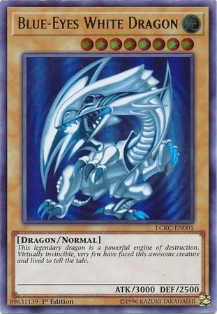 Blue-Eyes White Dragon (Version 2) [LCKC-EN001] Ultra Rare | Dragon's Lair Comics and Fantasy Houston TX