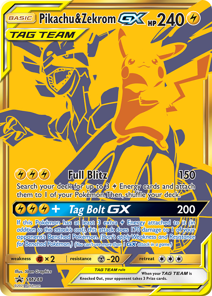 Pikachu & Zekrom GX (SM248) (Jumbo Card) [Sun & Moon: Black Star Promos] | Dragon's Lair Comics and Fantasy Houston TX