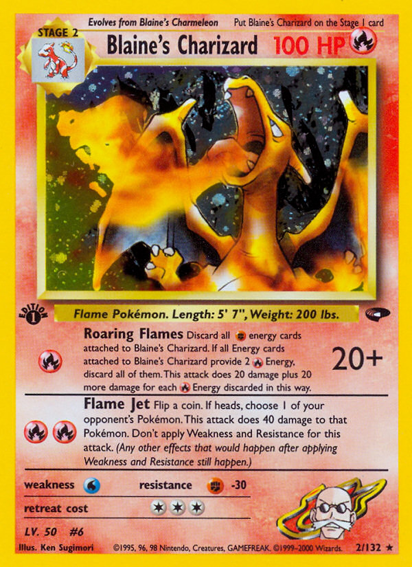 Blaine's Charizard (2/132) [Gym Challenge 1st Edition] | Dragon's Lair Comics and Fantasy Houston TX