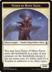 Vizier of Many Faces // Zombie Double-Sided Token [Amonkhet Tokens] | Dragon's Lair Comics and Fantasy Houston TX