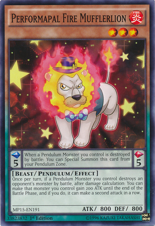 Performapal Fire Mufflerlion [MP15-EN191] Common | Dragon's Lair Comics and Fantasy Houston TX