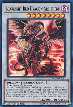 Scarlight Red Dragon Archfiend [DUDE-EN013] Ultra Rare | Dragon's Lair Comics and Fantasy Houston TX