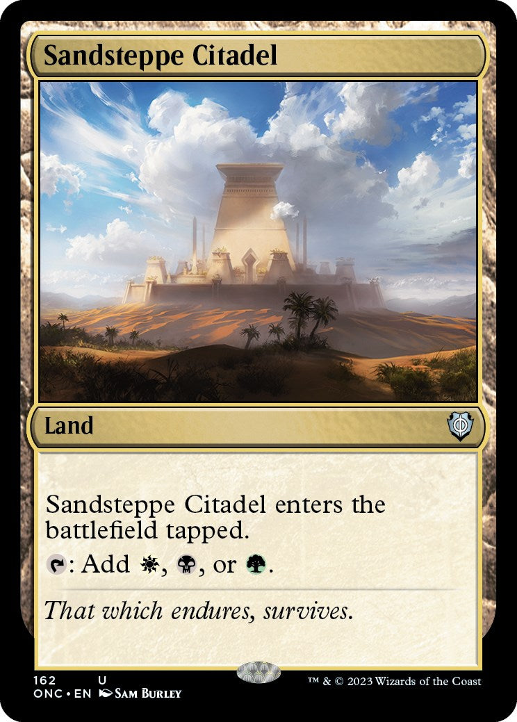 Sandsteppe Citadel [Phyrexia: All Will Be One Commander] | Dragon's Lair Comics and Fantasy Houston TX