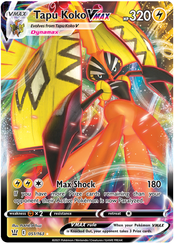 Tapu Koko VMAX (051/163) [Sword & Shield: Battle Styles] | Dragon's Lair Comics and Fantasy Houston TX