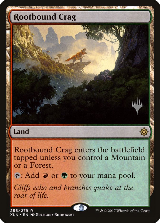 Rootbound Crag (Promo Pack) [Ixalan Promos] | Dragon's Lair Comics and Fantasy Houston TX