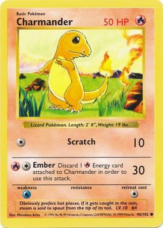 Charmander (46/102) [Base Set Shadowless Unlimited] | Dragon's Lair Comics and Fantasy Houston TX