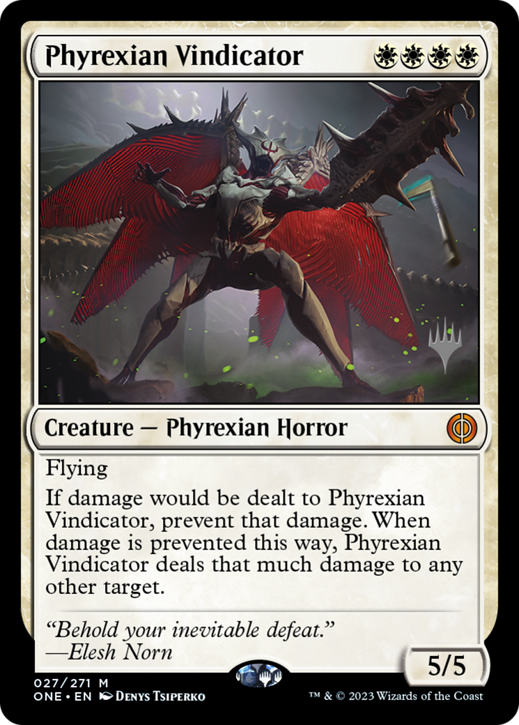 Phyrexian Vindicator (Promo Pack) [Phyrexia: All Will Be One Promos] | Dragon's Lair Comics and Fantasy Houston TX