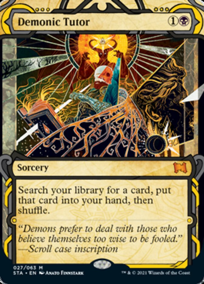 Demonic Tutor (Foil Etched) [Strixhaven: School of Mages Mystical Archive] | Dragon's Lair Comics and Fantasy Houston TX