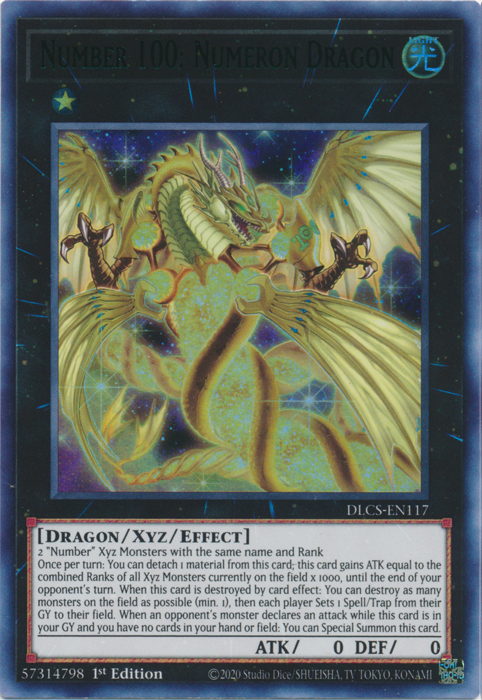 Number 100: Numeron Dragon (Green) [DLCS-EN117] Ultra Rare | Dragon's Lair Comics and Fantasy Houston TX