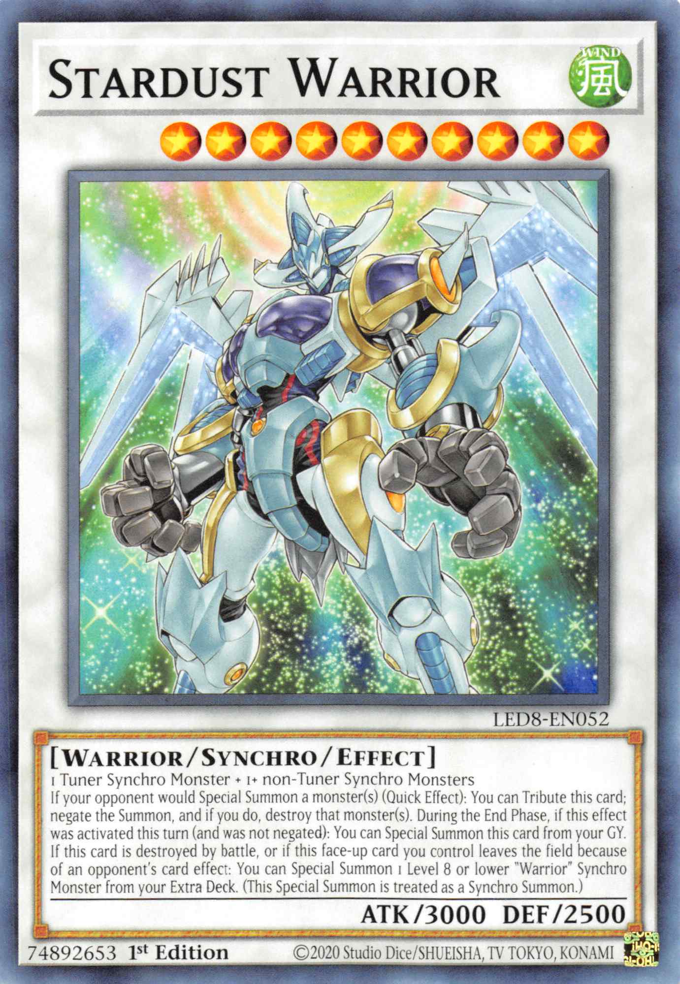 Stardust Warrior [LED8-EN052] Common | Dragon's Lair Comics and Fantasy Houston TX