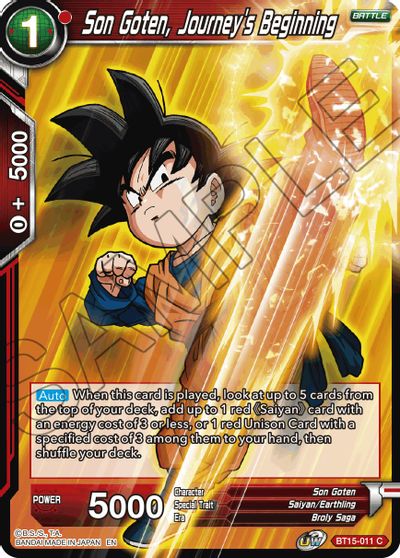 Son Goten, Journey's Beginning (BT15-011) [Saiyan Showdown] | Dragon's Lair Comics and Fantasy Houston TX