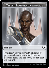 Clue // Emblem - Teferi, Temporal Archmage Double-Sided Token [Commander Masters Tokens] | Dragon's Lair Comics and Fantasy Houston TX