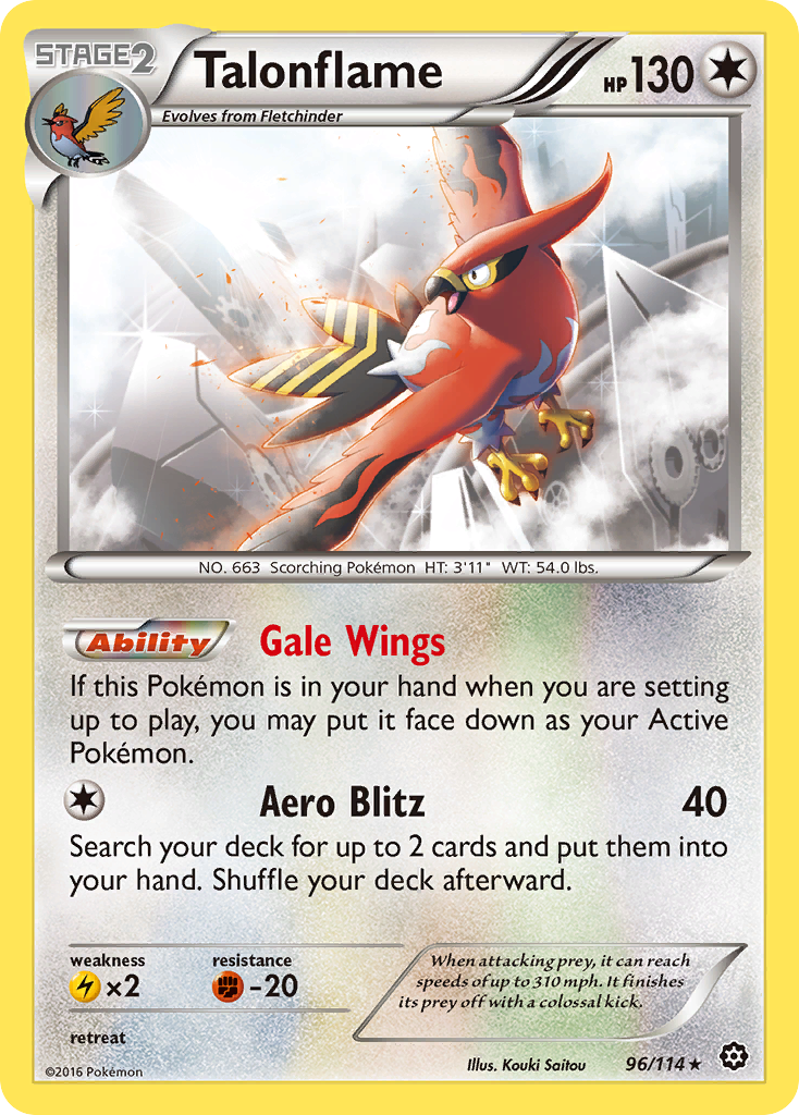 Talonflame (96/114) [XY: Steam Siege] | Dragon's Lair Comics and Fantasy Houston TX