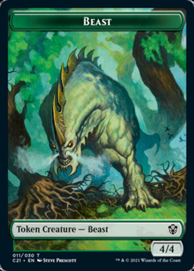 Beast (011) // Insect Double-Sided Token [Commander 2021 Tokens] | Dragon's Lair Comics and Fantasy Houston TX