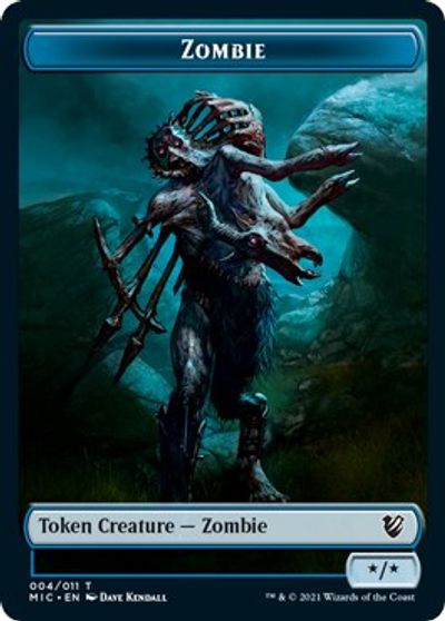 Zombie (005) // Zombie (004) Double-Sided Token [Innistrad: Midnight Hunt Commander Tokens] | Dragon's Lair Comics and Fantasy Houston TX