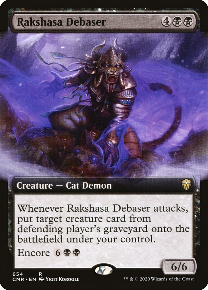 Rakshasa Debaser (Extended Art) [Commander Legends] | Dragon's Lair Comics and Fantasy Houston TX