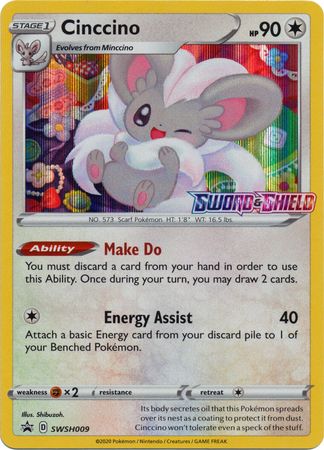 Cinccino (SWSH009) (Prerelease Promo) [Sword & Shield: Black Star Promos] | Dragon's Lair Comics and Fantasy Houston TX